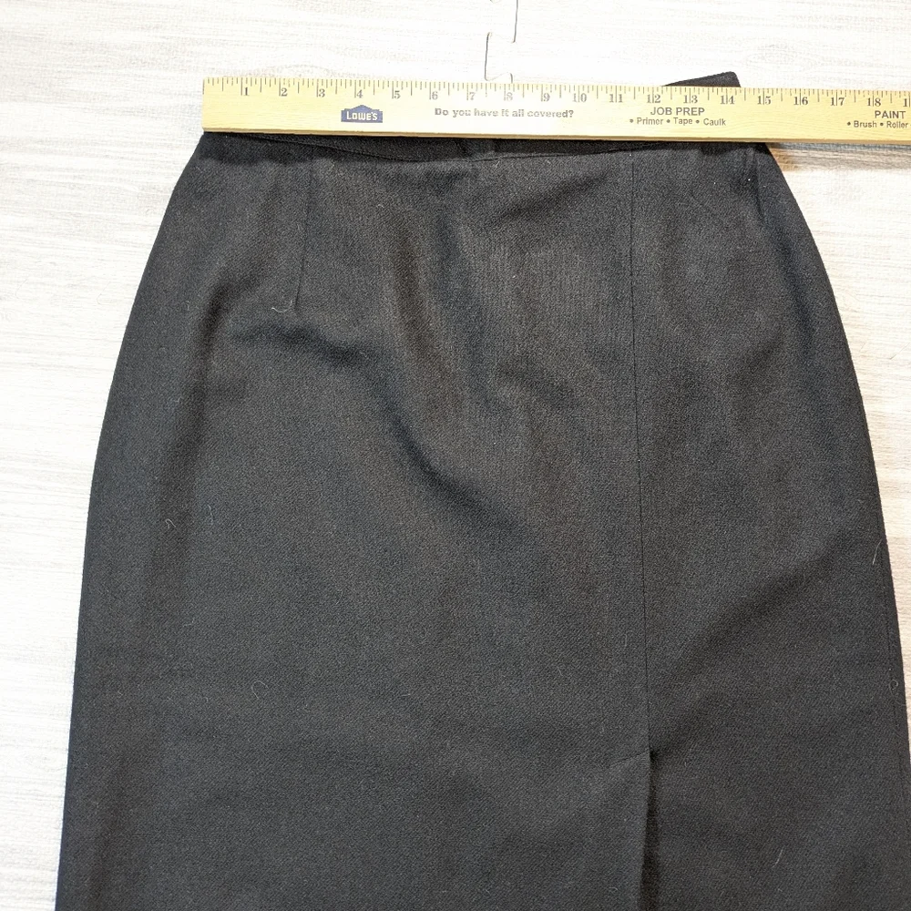 Vintage 80's Women’s Sag Harbor Wool Maxi Skirt Lined Black Classic Career Sz 14